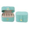 Mini Ring Storage Box PU Leather Small Jewelry Box Organizer Small Travel Earring Case Blue