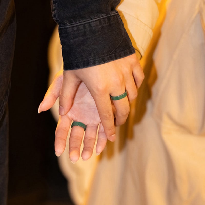 BE/GINS La ligne Green Ceramic Band Ring