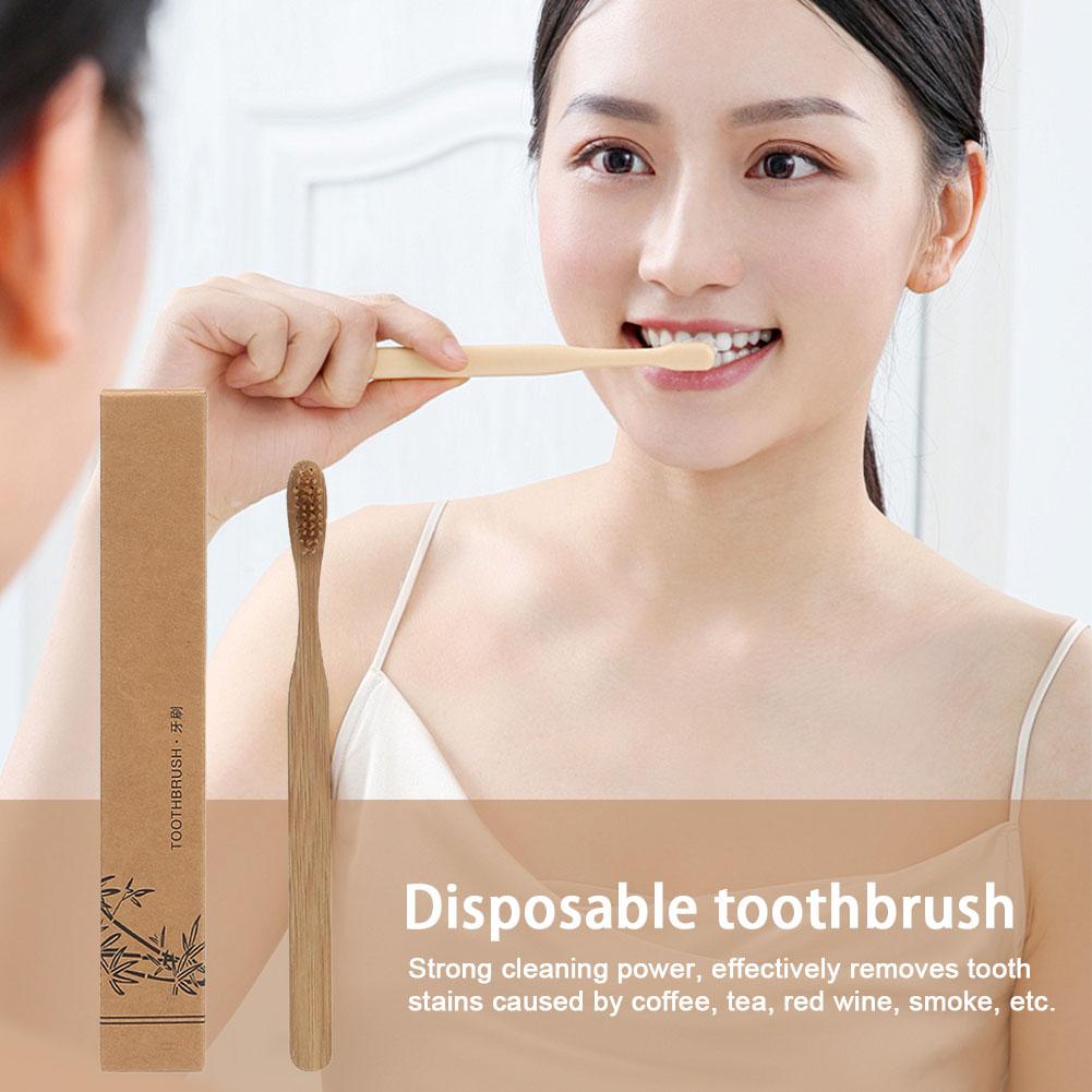 NEW 1/30/50PCS Disposable Bamboo Toothbrush for Home Travel Bamboo Charcoal Soft-Bristle Toothbrush Dental Oral Care For Family