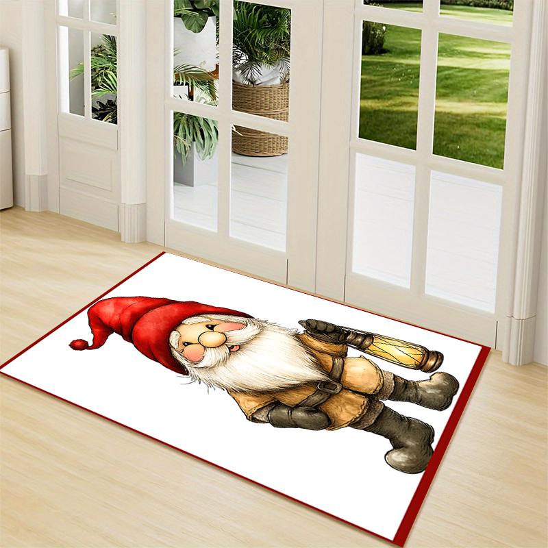 1Pc Christmas Gnome Parade Carpet Rug Soft Washable Antislip Home Living Room Sofa Mats Personalized Christmas Rug