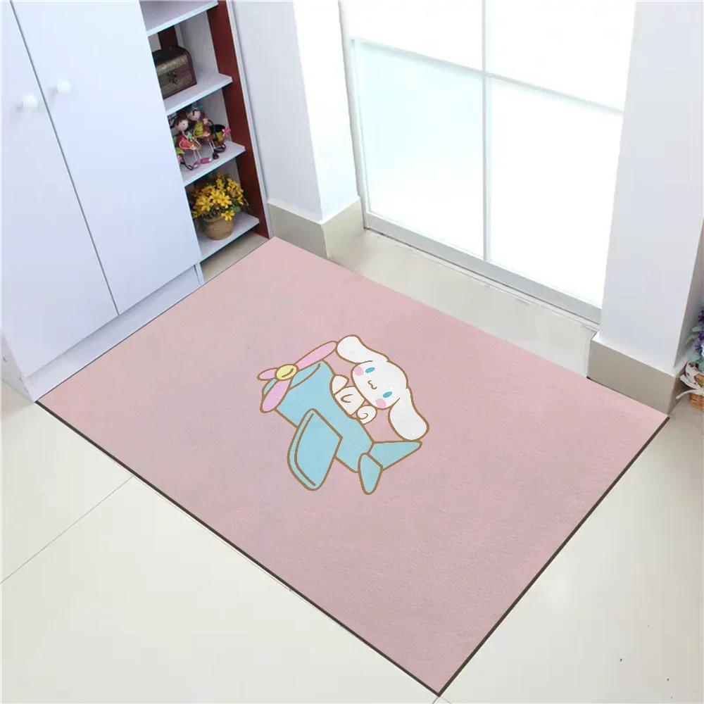 Sanrio Cinnamoroll Kawaii Rug Carpet Door Mat Rugs Kitchen Decoration Doormats Entrance Door Mats Absorbent Bathroom Rug Home