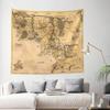 VIKAMA Vintage Globe Map Tapestry Middle Eastern Retro Wall Hanging Home Decoration for Room
