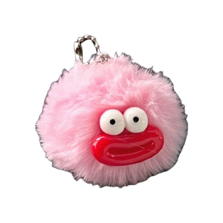Creative Furry Balls Keychain Pendant with Large Sausage Mouth Cartoon Plush Bag Charm for School Bag Backpack Decors