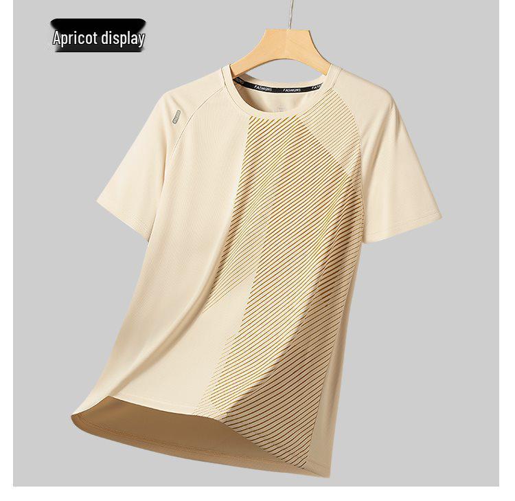 Men’s Summer Ice Silk Quick-Dry Loose Fit Short Sleeve T-Shirt
