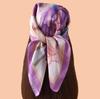 1pc Sweet Large Flower Print Silk Satin Square Scarf Women's Hair Accessory Spring New Versatile Belt Bag Decoration Heads