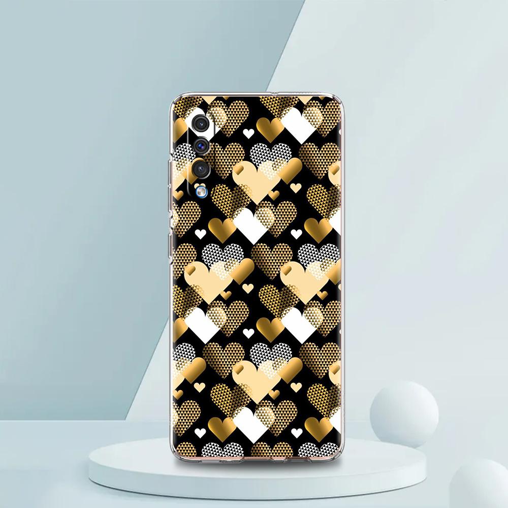 Gold Pink Rose Glitter Hearts Case For Samsung A16 A14 A12 A22 A32 5G A34 A42 A52 A54 A50 A70 A30 A40 A20E A10S A02S A04S A06