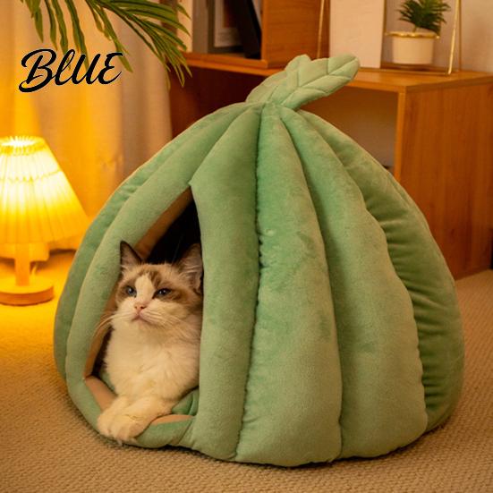 Velvet Pet Cushion Shape Dog Warm Bed Nest Winter Closed Cat Cactus Ball Cage