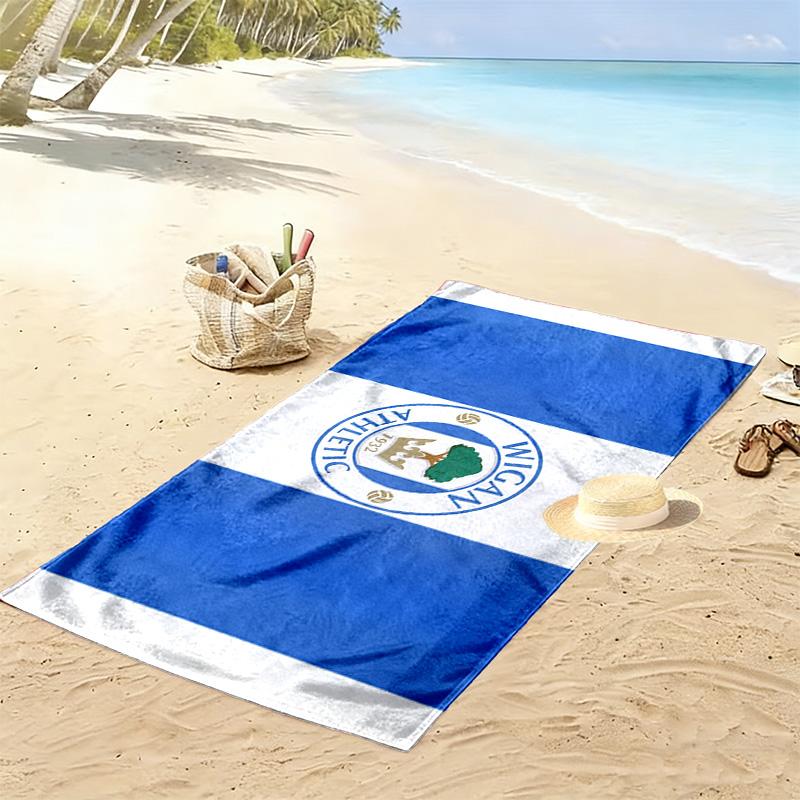 Wigan Athletic FC Tryckt Strandhandduk, Stor Mjuk Snabbtorkande Handduk för Strand Camping Simning
