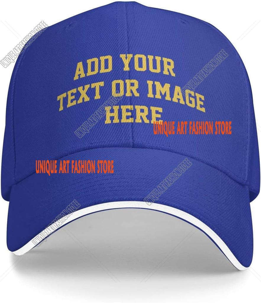 Custom DIY Logo Hats Add PhotosLogoText to Design Your Personalized Baseball Cap for Men Women Adjustable