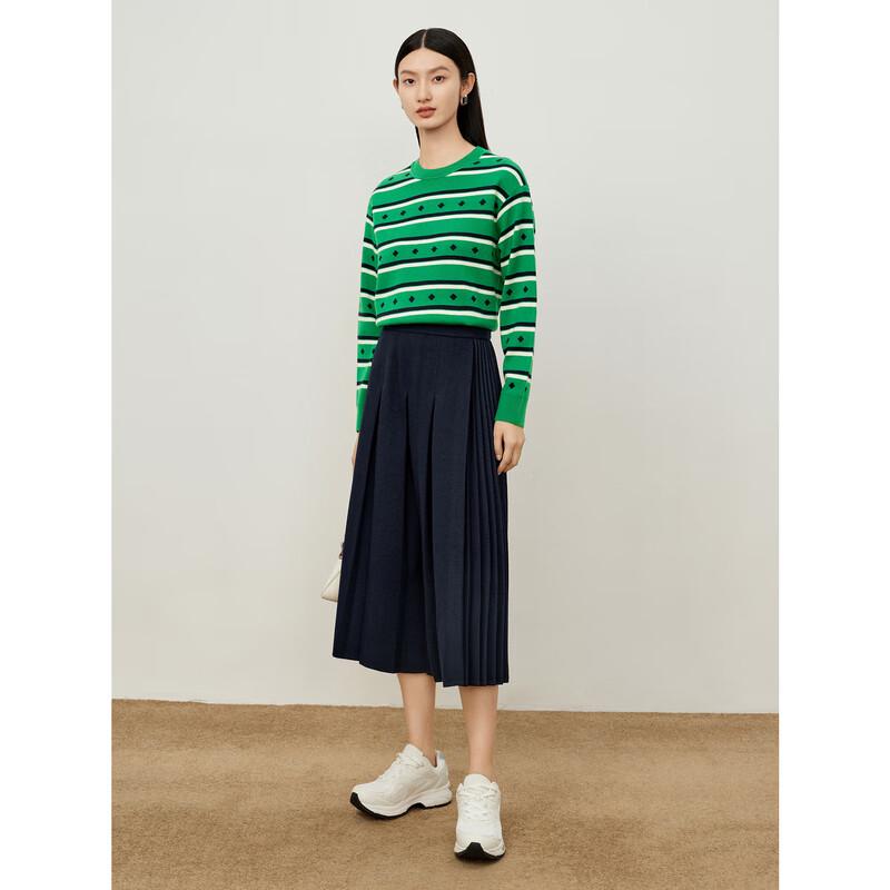 JUZUI Women's Clover Stripe Knit Sweater