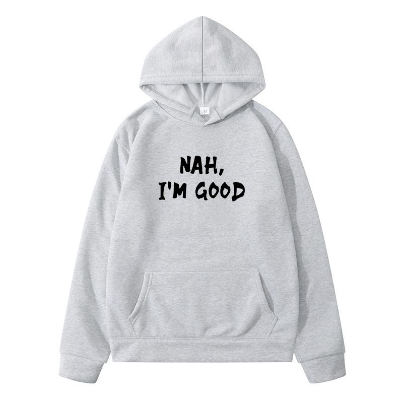 HAH I'M GOOD Y2k Hoodie Autumn Pure Clothing Hoodies Harajuku Sweatshirts for Men Streetwear Sweatshirt Men's