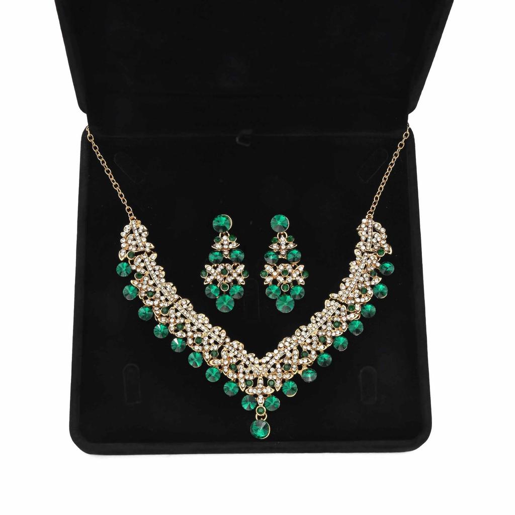 2025 Bridal Rhinestone Necklace & Earring Set: Elegant European-American Wedding Accessories