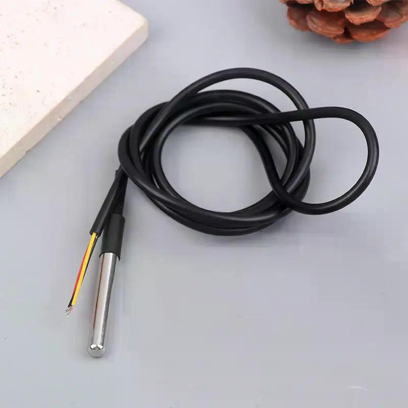Waterproof Encapsulated Stainless Steel DS18B20 Temperature Sensor Probe - 1m Cable for Arduino-Compatible Systems