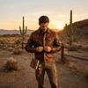 Men's Splicing Tooling Jacket Lapel Snap-Down Multi-Pocket Casual Motorcycle Wind Jacket