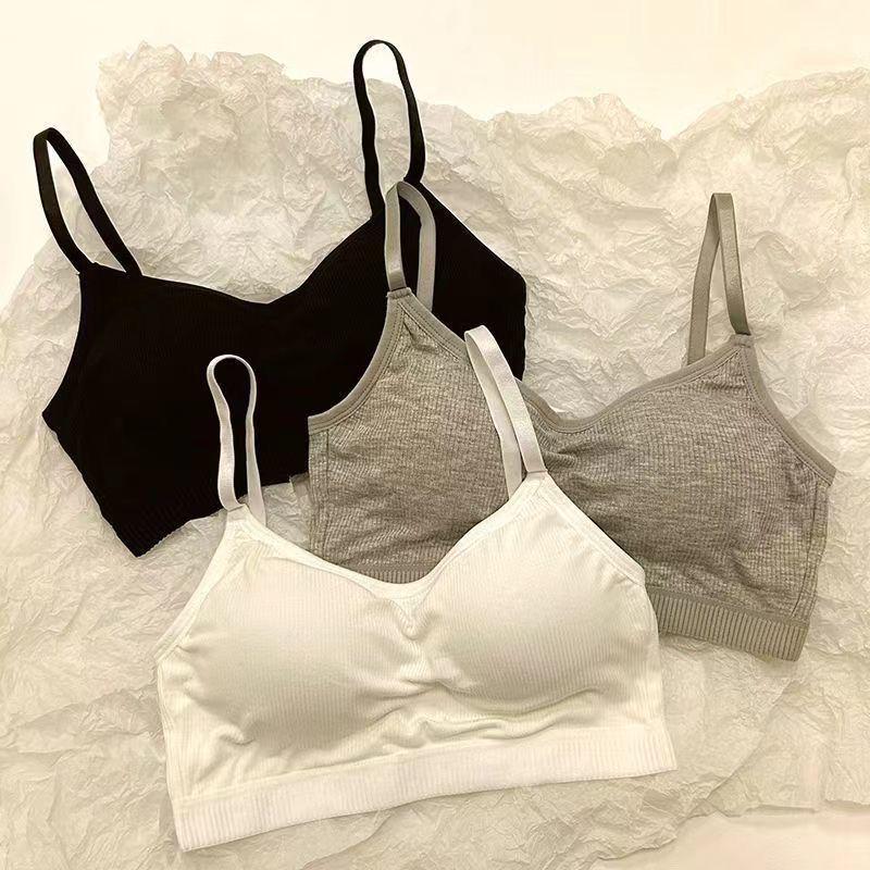 

Красивая беспроводная спортивная майка-бандо с интегрированной грудной вставкой для женщин One Size: 70-115 jin серый