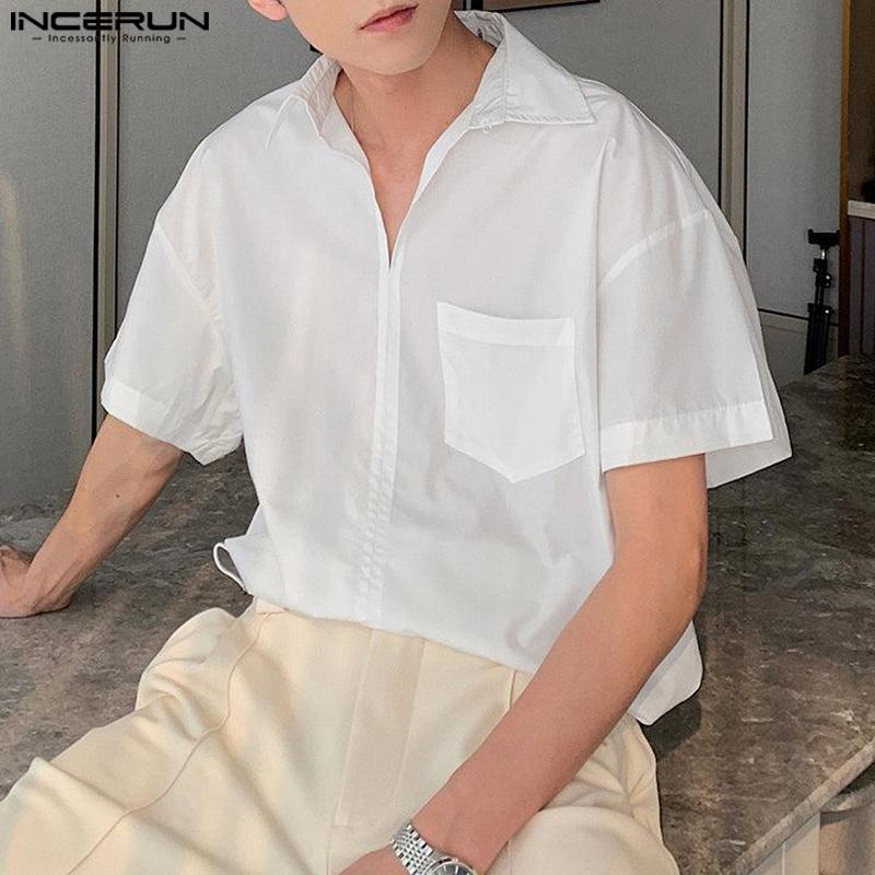 

INCERUN Мужской летний однотонный кардиган, повседневные рубашки с короткими рукавами