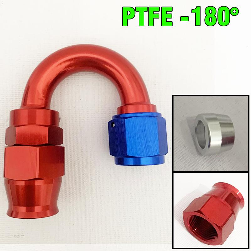 HQ PTFE Universal AN4/AN6/AN8/AN10/AN12 Straight 0°/45°/90/180° Degree Oil Fuel Swivel Hose End Fitting Oil Hose End Adaptor Kit