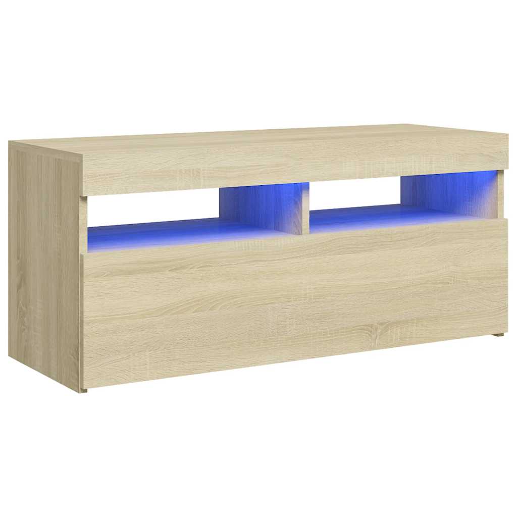 Moderne, Minimalistische TV-Schränke Mit LED-Lichtern, Wohnzimmer- Und Schlafzimmer-TV-Schränke, Stauraum-Sideboards, 90x35x40 Cm