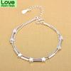 Latest Double Layer Beads Stars Anklet Genuine Sterling Tone Chic Fashionable Foot Leg Chain Link Fine Women Jewelry Souvenir GiftsFashion