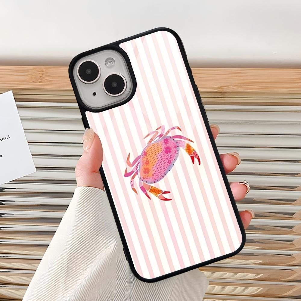 Marine Life, Crabs, Lobsters Phone Case For Iphone 16 Pro 15 Pro Max 14 12 11 13 Mini 8 7 Plus X Xs XR PC+TPU Design Cover
