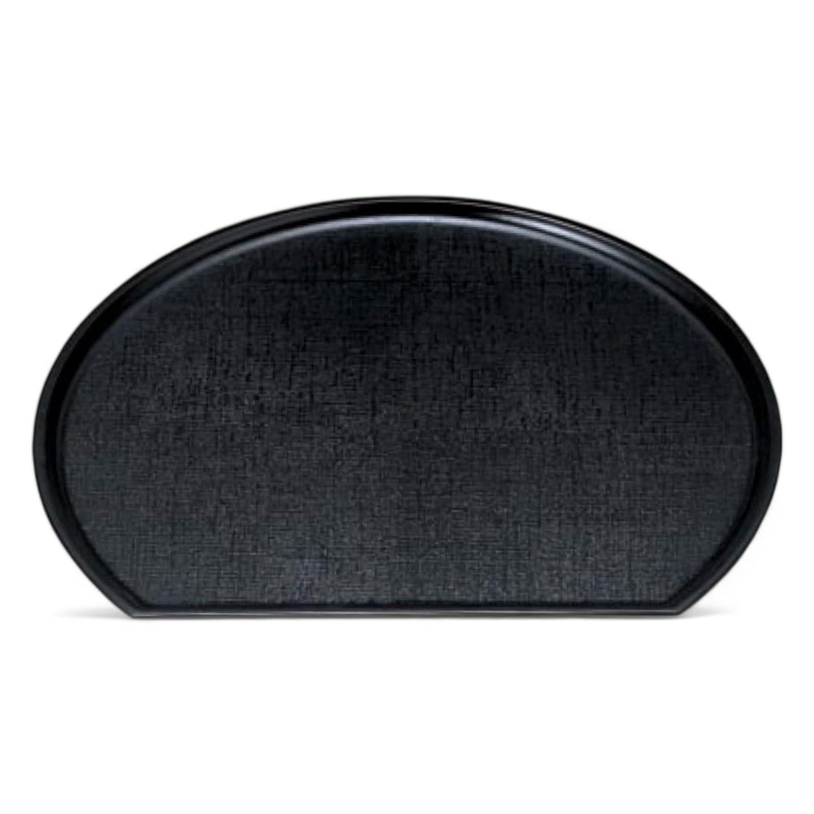 

FRP New Weave Tray Lacquerware Made in Dishwasher Safe J-kitchens 2-inch Half-Moon (Tray/Tray) Black, Non-Slip, 36cm, (Strong Resin), Japan,