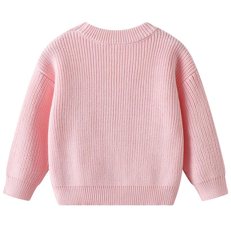 Hand-embroidered Flower DIYs Baby Pullover Bottoming Sweater Birthday Girl Sweater