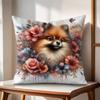 Watercolor Pet Dog Cushion Cover Natural Linen Organic Fabric DoubleSided Printing Couch Pillow Covers Home Decor Gift