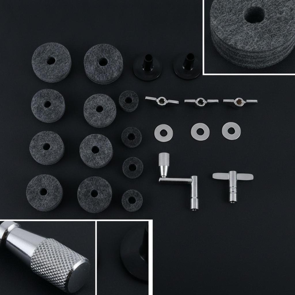 23 Pieces Cymbal Felt and Sleeve Kit Sturdy for Rehearsal Areas, Percussionists