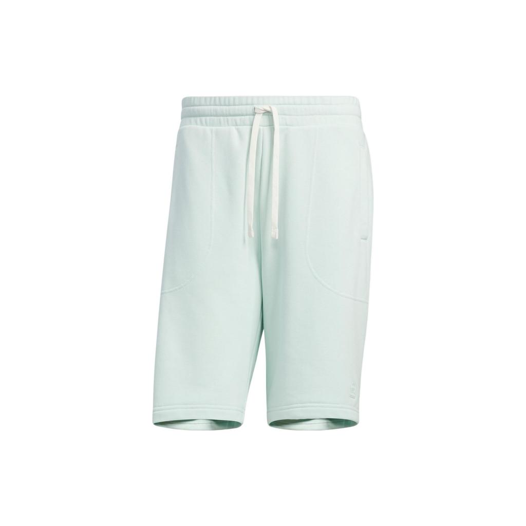 Adidas Neo Pure Color Casual Straight-Leg Mid-Length Shorts With Stripes Unisex Bottoms Green HS6821