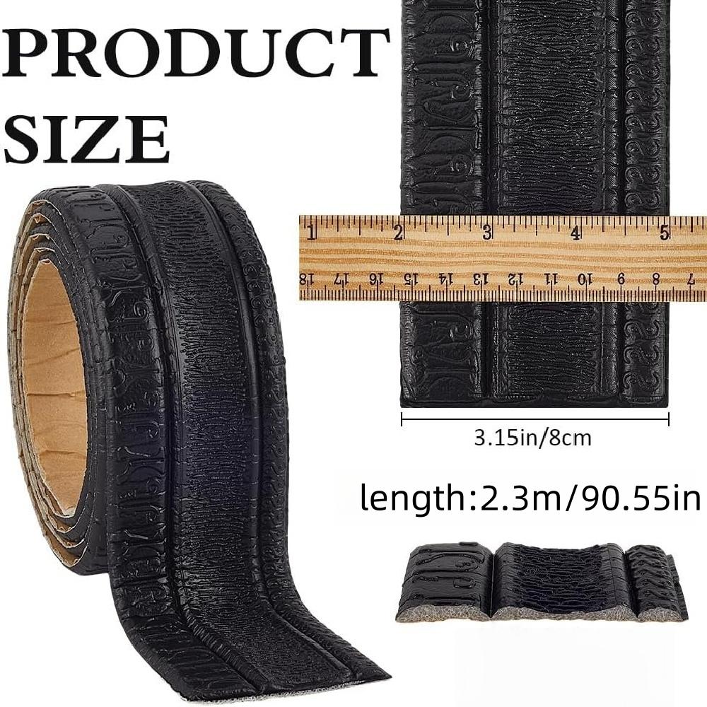 1 roll 2.3mX8cm 3D Skirting Line Self-adhesive Thicken Tiles Border Paper Home Decor Waterproof Waistline Edge Banding Strip
