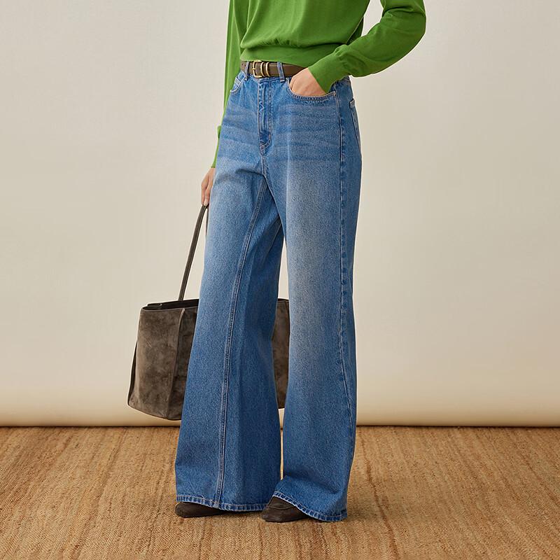 LESS Cotton Casual Flared Denim Jeans