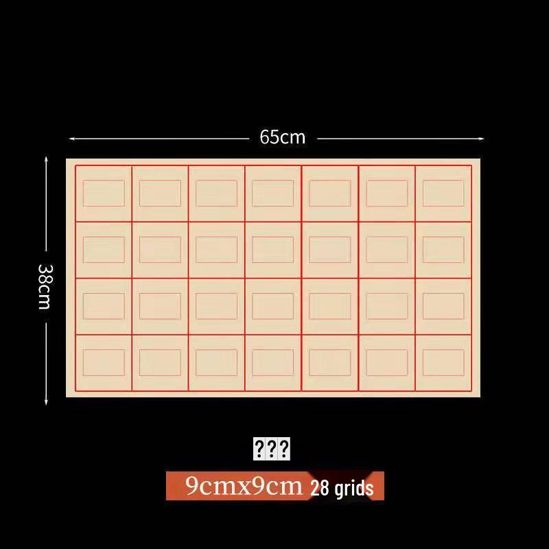 Chinese Calligraphy Deckle Edge Grid Rice Paper - Nine-Palace Grid