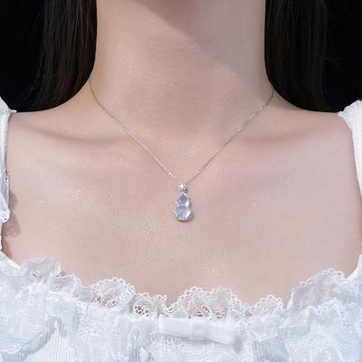 Kürbis Rund Zirkonium Halskette mit Frischem und Kühlem Temperament, Vielseitiges Design, Nischen Schlüsselbeinkette