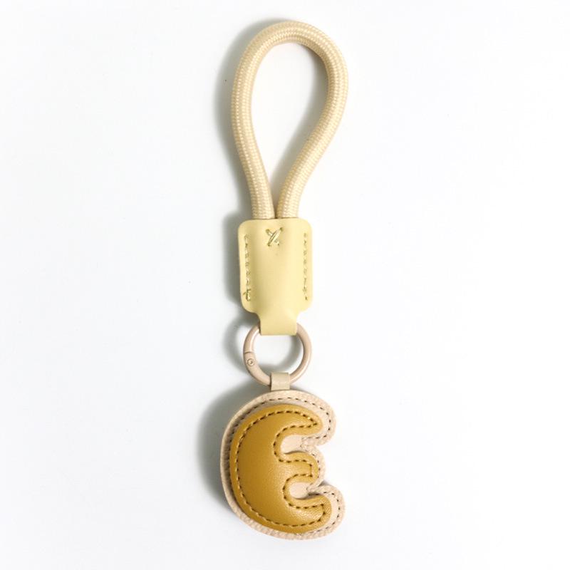 High-End Leather Alphabet Keychain Bag Pendant