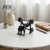 Personalized Fitness Lover Gifts 3D Printed Man Figurine, Barbell Statue for Gym Decor, Muscular Bodybuilding Figurine Desktop Ornament, Compact