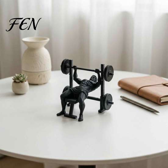 Personalized Fitness Lover Gifts 3D Printed Man Figurine, Barbell Statue for Gym Decor, Muscular Bodybuilding Figurine Desktop Ornament, Compact