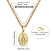 Titanium Steel Virgin Mary Necklace Silvery/Black Golden Plated Unisex Christian Jewelry Cross Miraculous Medal Pendant Necklace