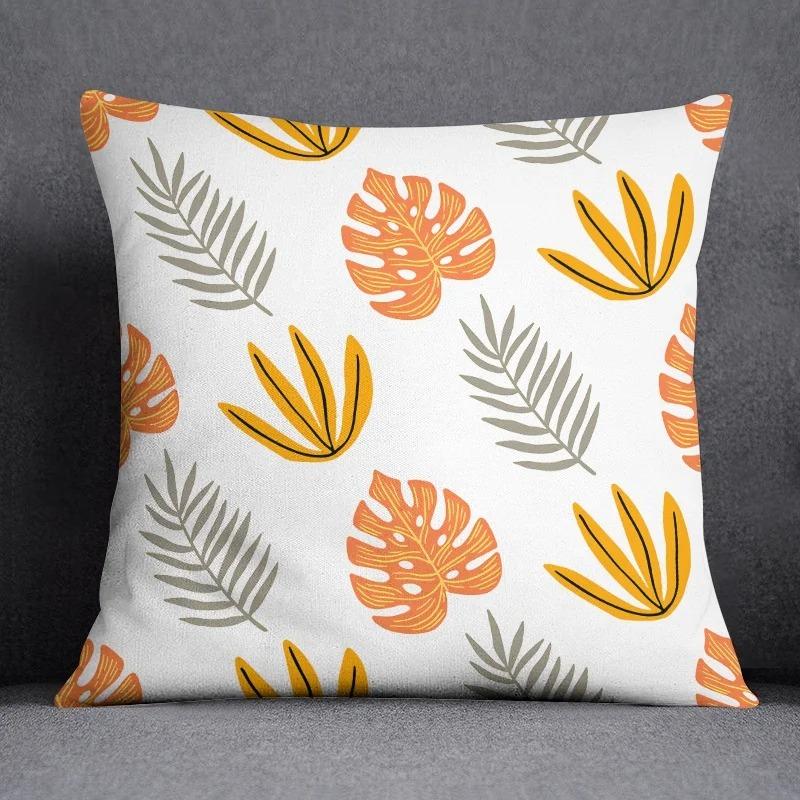 Office Living Room Home Pillowcase Simple Orange Flower Pattern Pillowcase Car Ornaments