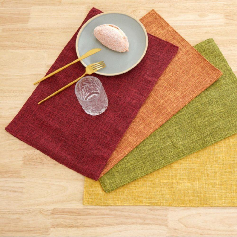 

Solid Color Table Mat Anti Slip Tableware Pad Cup Pad Linen Placemat Table Decoration