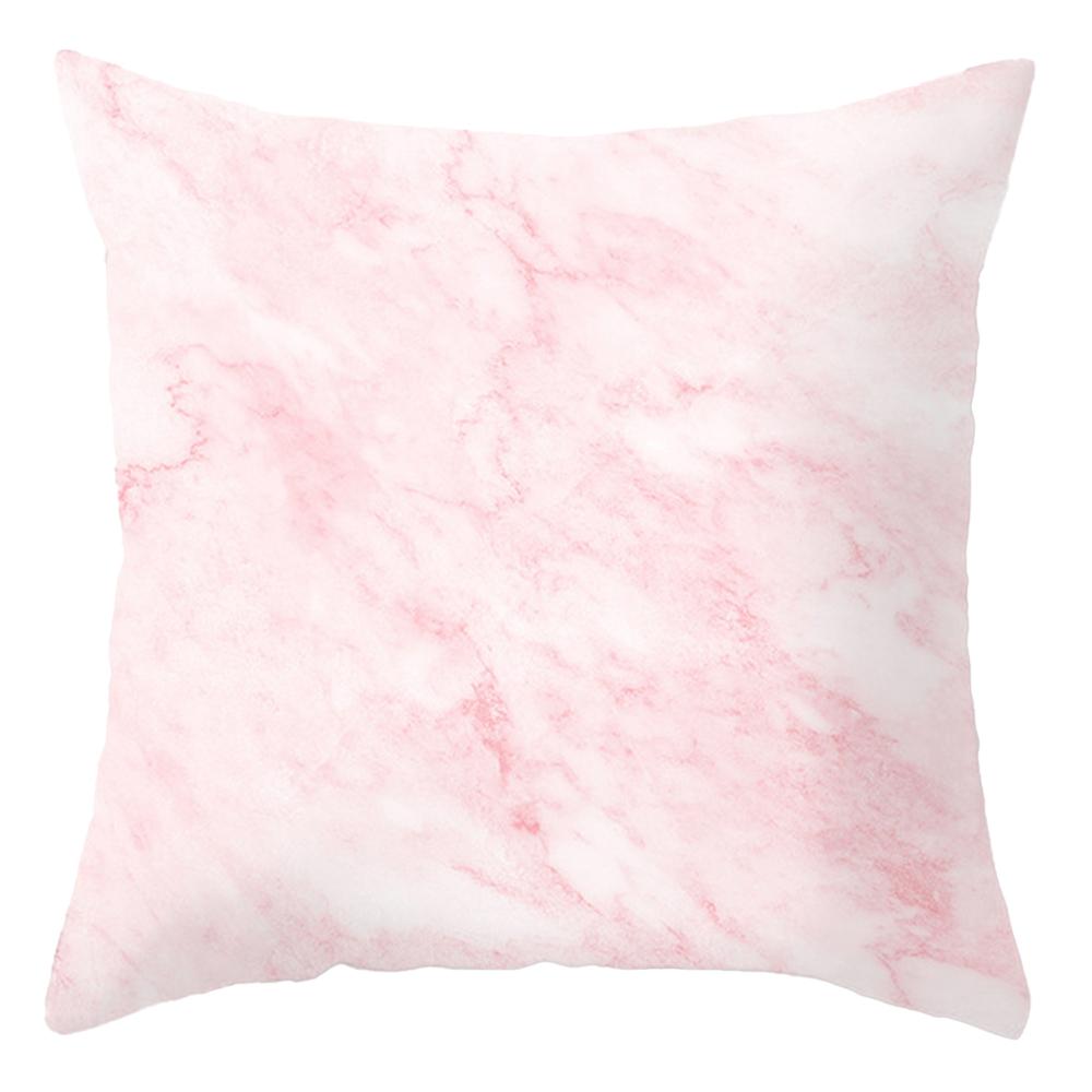 Taie d'oreiller de luxe à imprimé plumes roses, taie d'oreiller géométrique en marbre, housse de coussin, oreiller