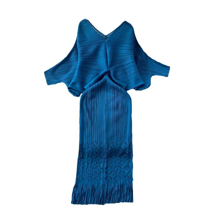 Sanzhai Ruched Socialite Batwing Sleeve Dress Fishtail