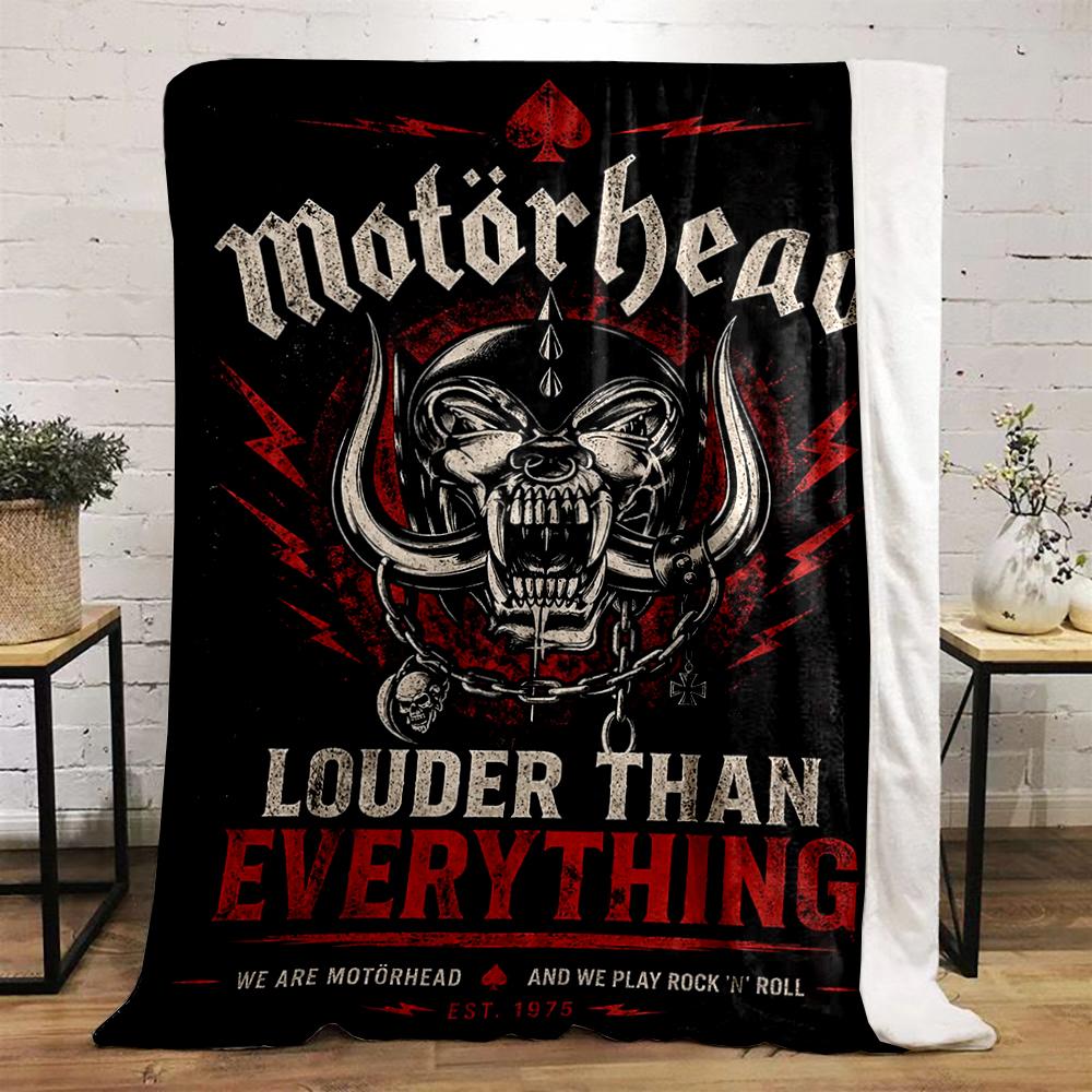 Motörhead Rock Art Design Printed Flannel Blanket for Bedroom, Living Room, Sofa, and Nap