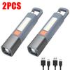 Portable LED Torch Light XPE Super Bright Flashlight With Hook Camping Light USB Rechargeable Zoomable Waterproof Torch Lamp