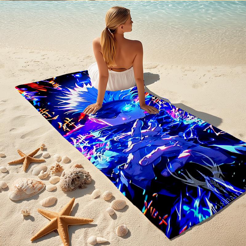 1Pc Dark Hero'S Rise Beach Towel, Quick Dry, Multi-Use for Beach Pool Gym Yoga Home Travel, Christmas, Halloween, Xmas Gift M92826