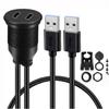 Waterproof Double USB 3.0 To Double Type C Chargers Extension Cable Panel Mount Cable for Car Dashboard Easy Installation