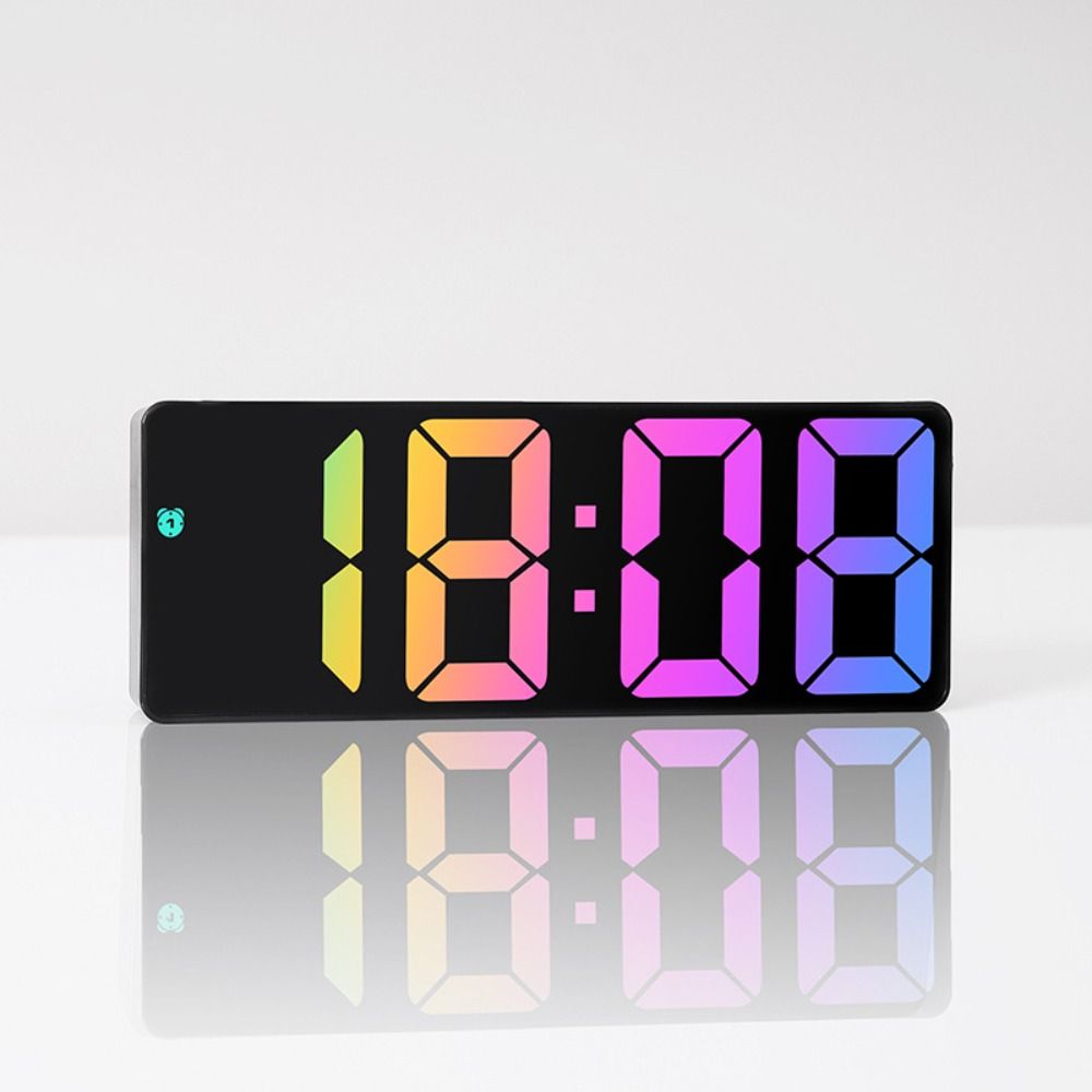 Temperature/Date Display Electronic Table Clock Luminous Mirror Sleep Timer  Student Use