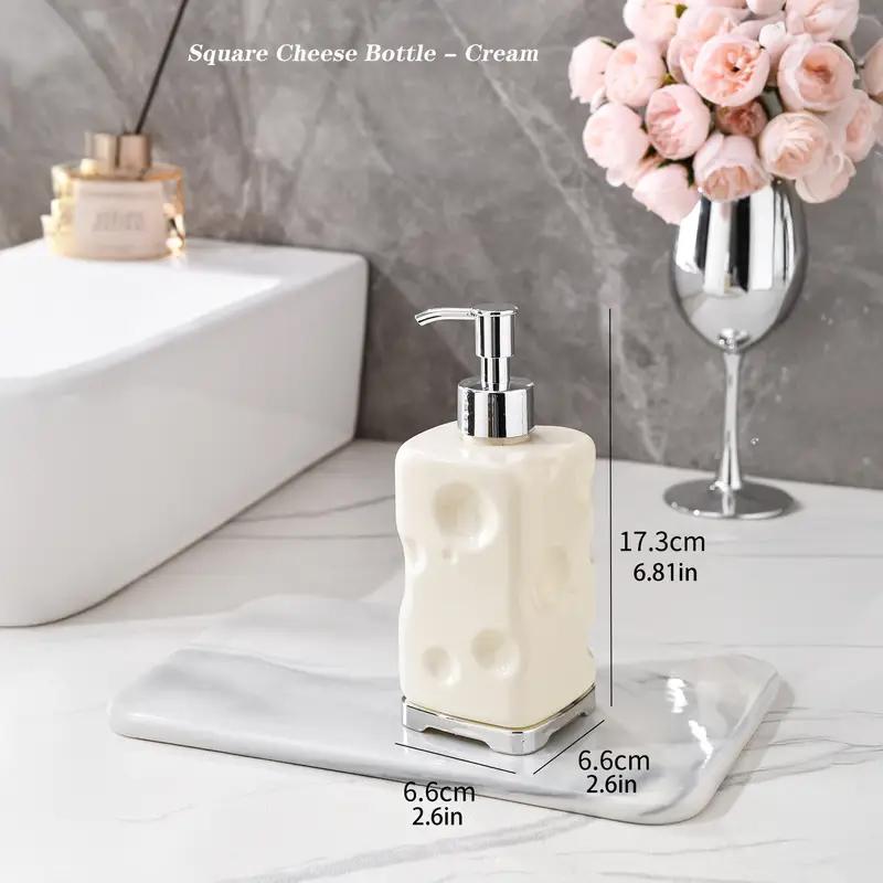 1PCS Stylish Bathroom Soap Dispenser Soap and Body Wash Dispenser Bottle Reusable Hand Pump Dispenser Clear Body Wash Bottle кремовый