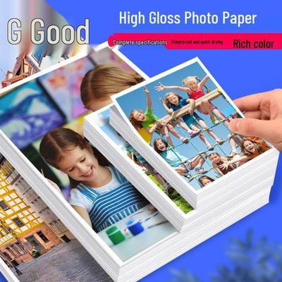 High-Gloss A4 Photo Paper, Assorted Sizes (5", 6", 7"), Glossy White for Household Use