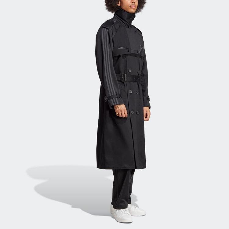 Adidas Originals Blå Versjon 83-C Dobbelspent Belte Lang Frakk Menn Yttertøy Svart IA2465