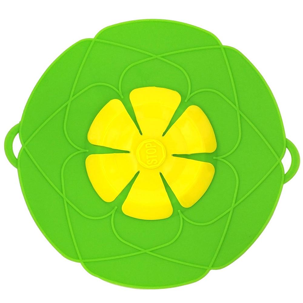 

Spill Stopper Pot Lid Cover, Silicone Soup Boiled Anti-Spill Lids, FDA Free Boil Over Preventer Porridge Stopping Safeguards зелёный